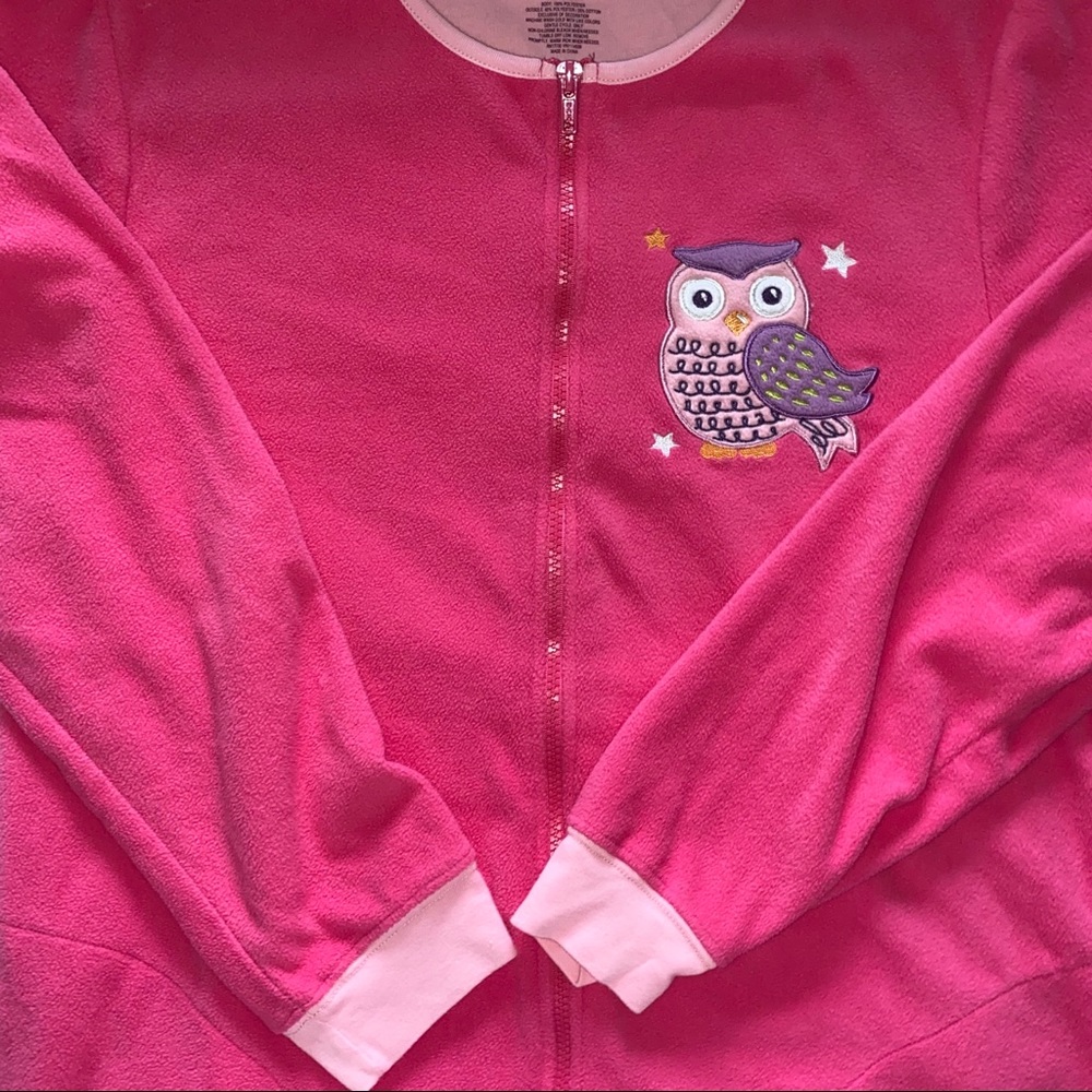 Nick & Nora Pink Footed Pajamas with Owl sz Med.